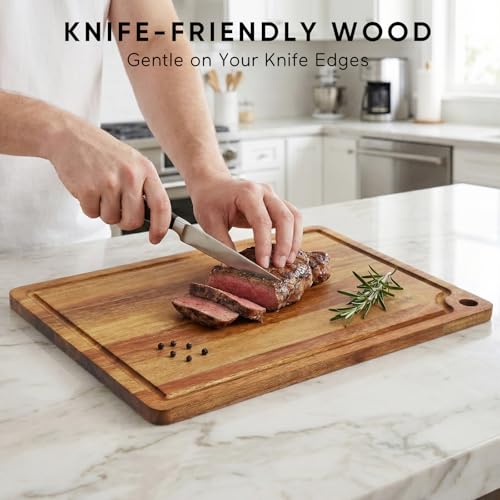 Large Acacia Wood Cutting Board for Kitchen