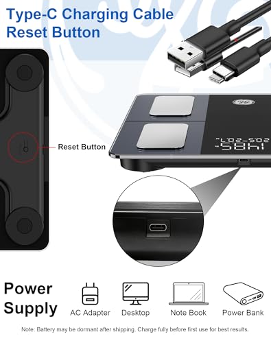 Smart Scale for Body Weight (Black Strip / 11inch)