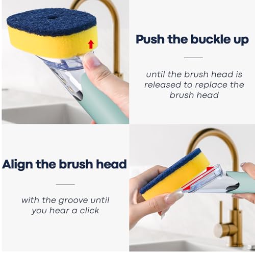 Dish Brush with Soap Dispenser (Blue)