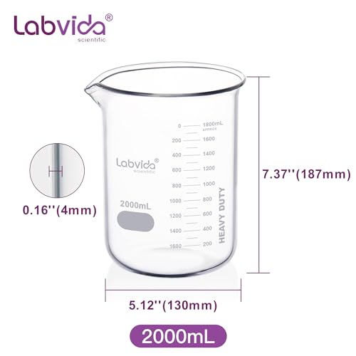 2000ml Upgrated Thick Glass Beaker (Vol.2000ml)