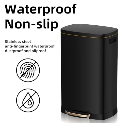 13 Gallon Trash Can with Lid (Black)
