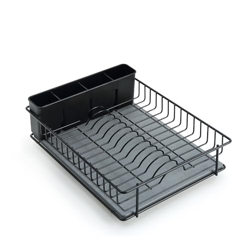 304 Stainless Steel Compact Dish Drying Rack (Black)