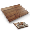 Acacia Wooden Spice Rack Organizer for Cabinet (Walnut / Pack 8)
