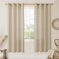 78 Inch Length Brown Linen Curtains for Living Room 2 Panels (52"W x 78"L (Pack of 2) / Brown)