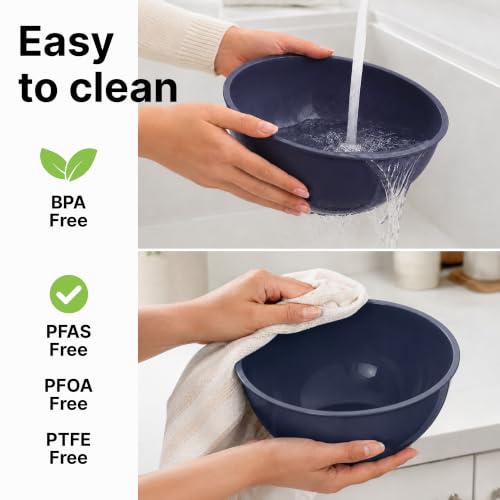 12 Piece Plastic Mixing Bowls with Leak (Navy Ombre)