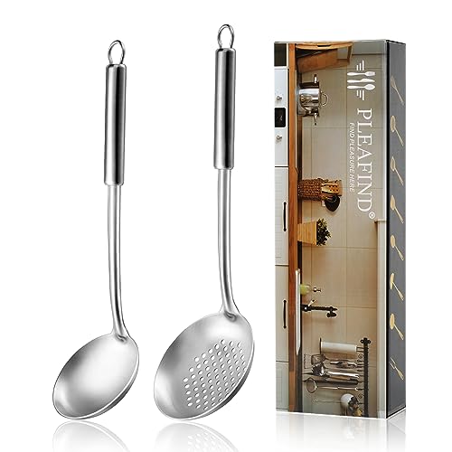 2 Pcs Ladle and Slotted Spoon (2P-Grey)