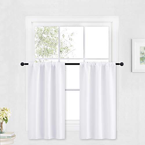 Cafe Curtains 30 inch Length (Pure White / 29"W x 30"L (Pack of 2))
