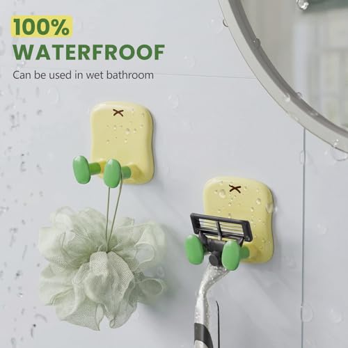 4pcs Waterproof Dopamine Adhesive Wall Hooks (Yellow)