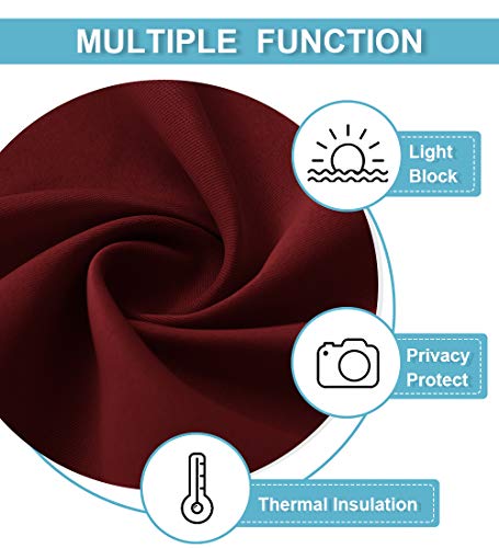 RV Curtains for Camper Windows (Burgundy Red / 34"W x 24"L (Pack of 2))