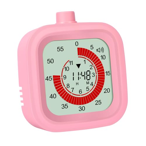 Digital Visual Timer for Kids 12hours Countdown countup Kitchen Timer Student Timer Gym Timer (Pink)