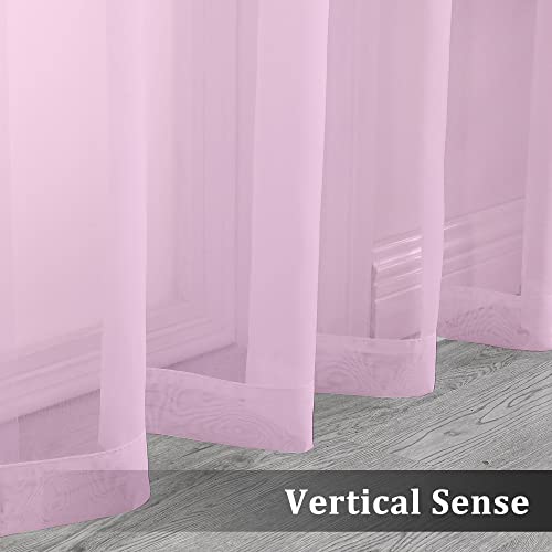 Light Pink Sheer Curtains 108 Inches Long (Light Pink / 42"W x 108"L (Pack of 2))