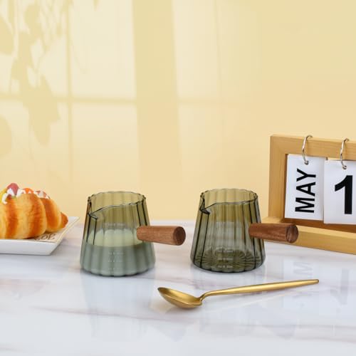 2Pcs Glass Measuring Cup (Gray-2 Pack)