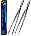 2 Pcs 12 Inch Food Tweezer Tongs (12+12 Inch / Black)