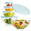 Glass Mixing Bowl with Lids Set of 5 (5 Mixing Bowls with Lids (0.2-3.75QT))