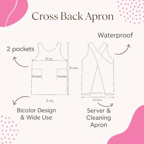 Cross Back Apron (Bib Type Pink Grey 50 /37)