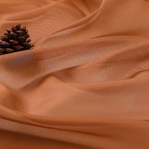 Orange Sheer Curtains 72 Inches Long 2 Panels Set (Orange / 59"W x 72"L (Pack of 2))