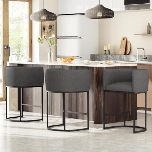26" H Counter Height Bar Stools Set of 2 (Carbon Black / Set of 2)
