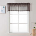 Chocolate Brown Sheer Valances for Windows (Chocolate Brown / 42"W x 16"L (Pack of 2))