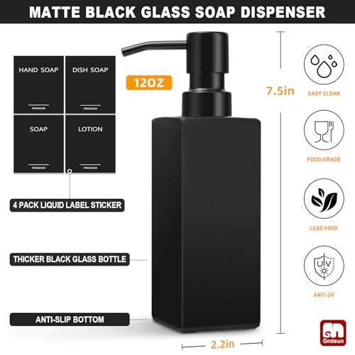 Black Soap Dispenser (Black Bottle + Black Pump / 2 Pack)