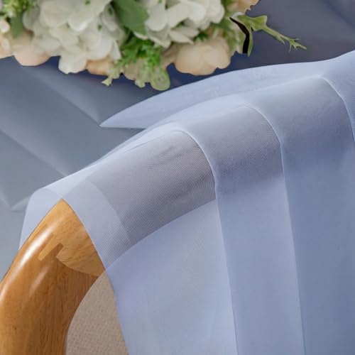 Denim Blue Sheer Curtains 90 Inches Long 2 Panels (Denim Blue / 42"W x 90"L (Pack of 2))