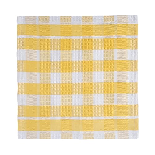 100% Cotton Kitchen Towels (12"x12" - 6 Pack / Yellow)
