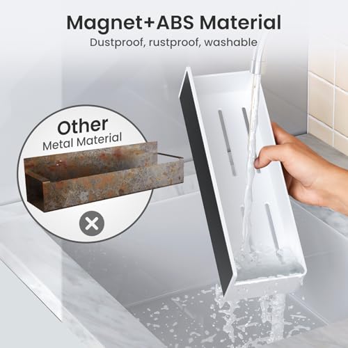 Magnetic Spice Rack for Refrigerator (White / 2 Pack)