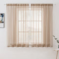 2 Panels Sheer Curtains for Living Room 54 X 45 Inches Brown (Brown / 54"W x 45"L (Pack of 2))