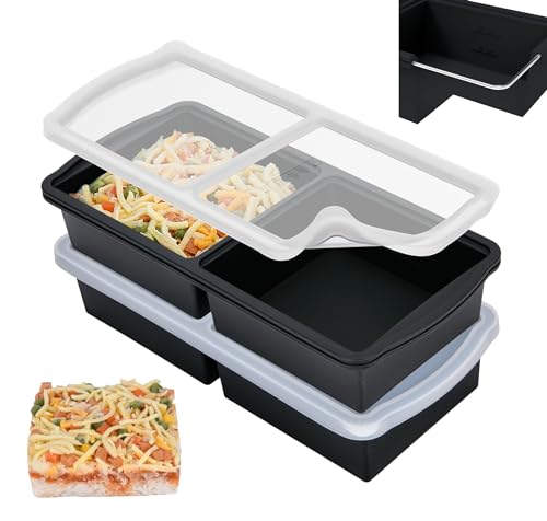 Silicone Freezer Trays with Lid (Grey-2 cup)