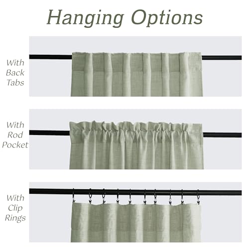 Sheer Curtains 102 inches (Z - Green / 52"W x 102"L (Pack of 2))