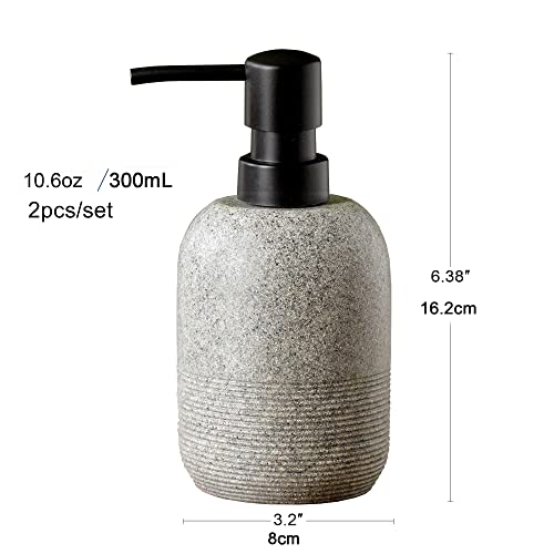 2pcs Set Grey Soap Lotion Dispenser with A Spare Pump (Grey - 2pcs)