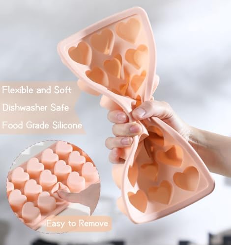 2 Pack Heart Shaped Ice Cube Trays (2 Pack Pink)