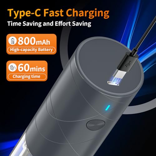 2Pack Electric Salt and Pepper Grinder Set USB Rechargeable with Warm LED Light (2Pack/Gray)