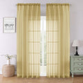 Gold Sheer Curtains 90 Inches Long 2 Panels Set (Gold / 59"W x 90"L (Pack of 2))