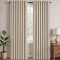 Blackout Curtains for Bedroom (Light Beige / 42"W x 54"L (Pack of 2))