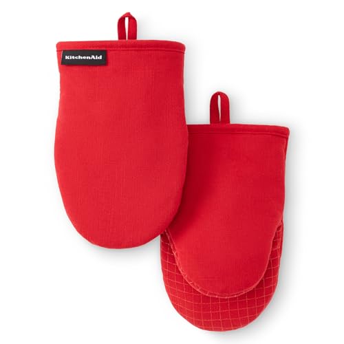 Gourmet Series Gridlines Mini Oven Mitts 2 (Passion Red)