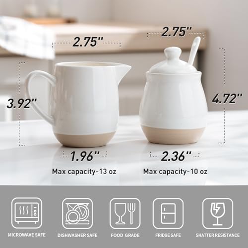 10oz Sugar Bowl & 13oz Creamer Set (Cream & Sugar Set / White)