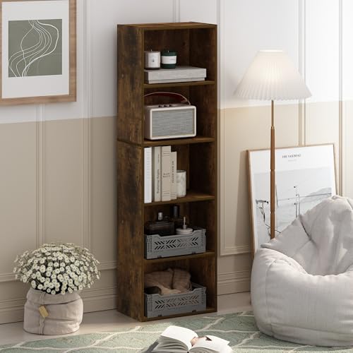 LUDER Book Shelf (Amber Pine / 5-Tier)