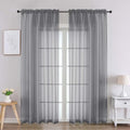 Charcoal Grey Sheer Curtains 84 Inches Long 2 Panels (Charcoal Grey / 59"W x 84"L (Pack of 2))