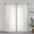 Sheer Curtains 72 Inch Length 2 Panels (Ivory / 42"W x 72"L (Pack of 2))
