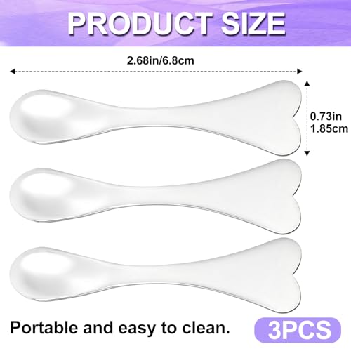 3pcs Mini Stainless Steel Makeup Spatula (3pcs F Style-Silver)