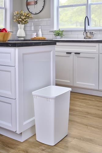 Double Pullout Garbage Trash Cans for Kitchen Cabinets (1 Pack / White)