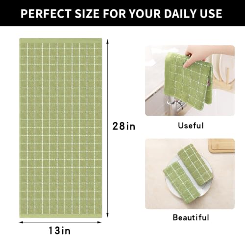 100% Cotton Terry Kitchen Towels (Sage Green / 13 X 28 - 8 Pack)
