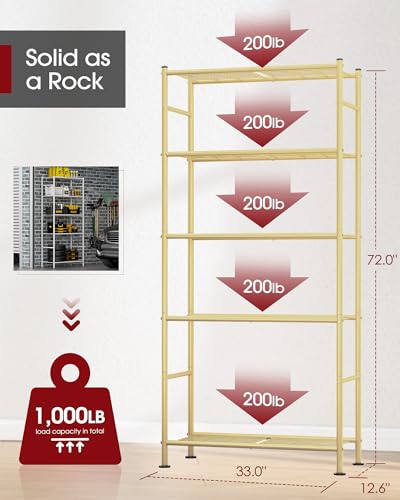 Storage Shelves (Gold / 33.0W×12.6D×72.0H(5T))