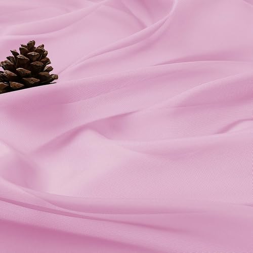 Extra Long Pink Sheer Curtains 96 Inches Long 2 Panels Set (Pink / 59"W x 96"L (Pack of 2))