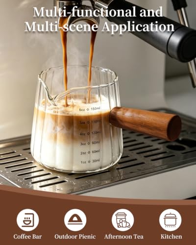 2 PCS Espresso Measuring Cup 6 Oz (Clear)