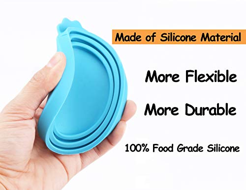 Pet Food Can Cover Silicone Can Lids for Dog and Cat Food (Blue/Green)