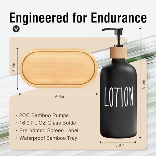 Soap Dispenser Bathroom Set (Sl Black White & Tray)