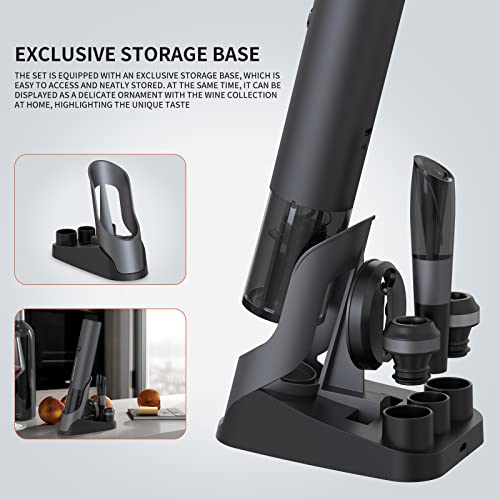 Rechargeable Electric Wine Bottle Opener Set 7 (Gunmetal Grey / Prestige Set)