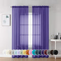Purple Sheer Curtains 72 Inch Length 2 Panels (Purple / 42"W x 72"L (Pack of 2))