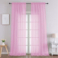Pink Sheer Curtains 96 Inches Long 2 Panels (Pink / 59"W x 96"L (Pack of 2))